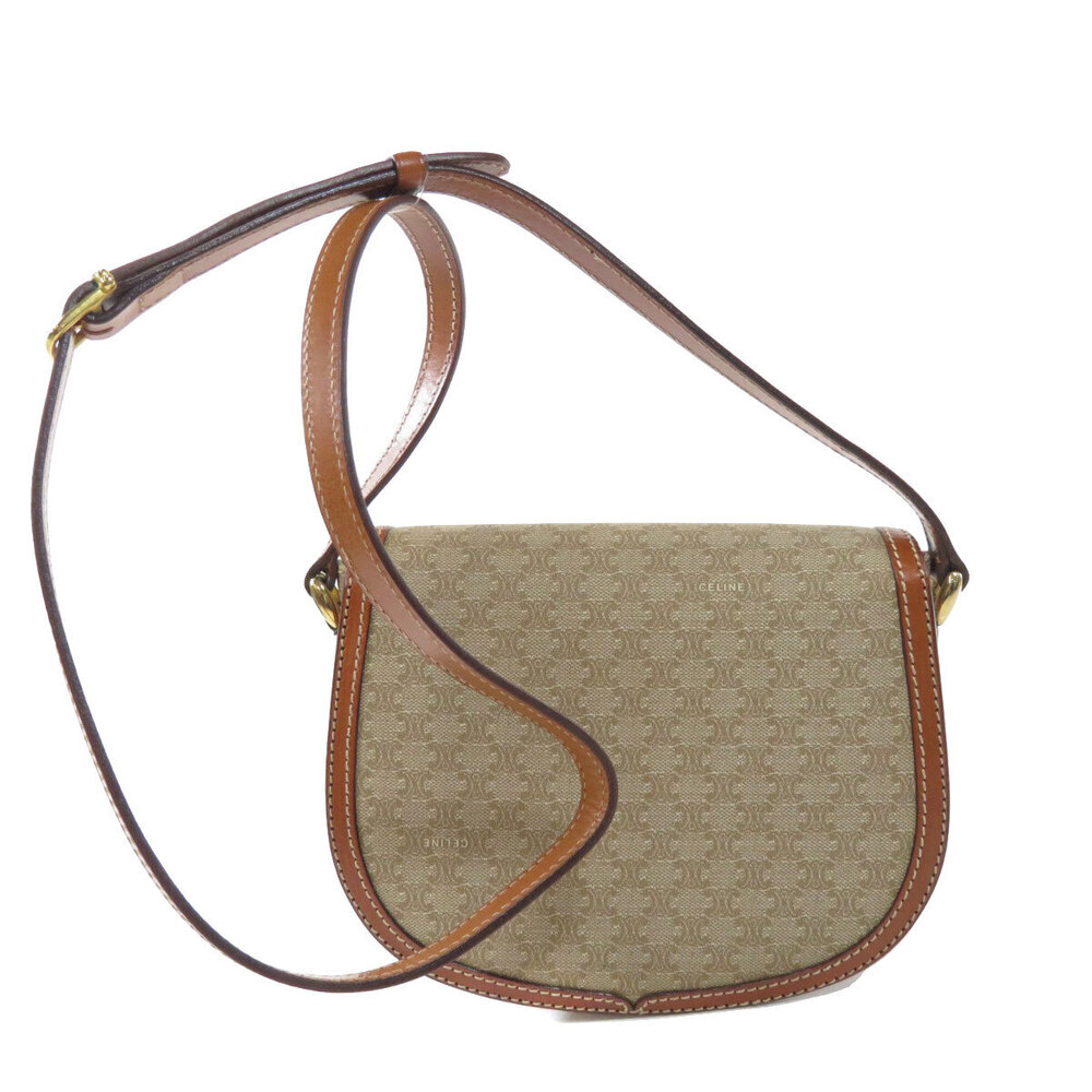 Celine Tan shoulder bag Brown Macadam Leather